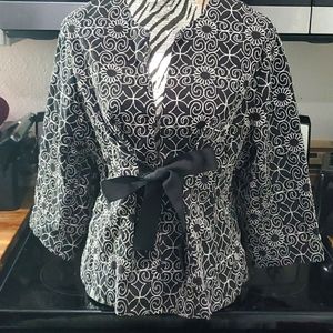Bandolino womnan 16w dress Blazer black with white